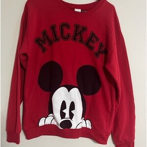 Disney World  Disney parks classic  Red Mickey Vintage Crew Sweatshirt Sz 11-13